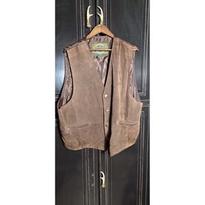 Vintage Global Identity 2x Leather Snap Button Vest, Fall, Festival ,Concert...